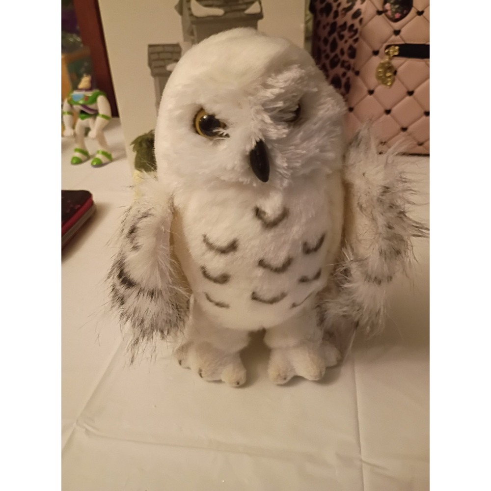 GUC Douglas Plush Snowy Owl Realistic Stuffed Animal Toy 8" White Black
